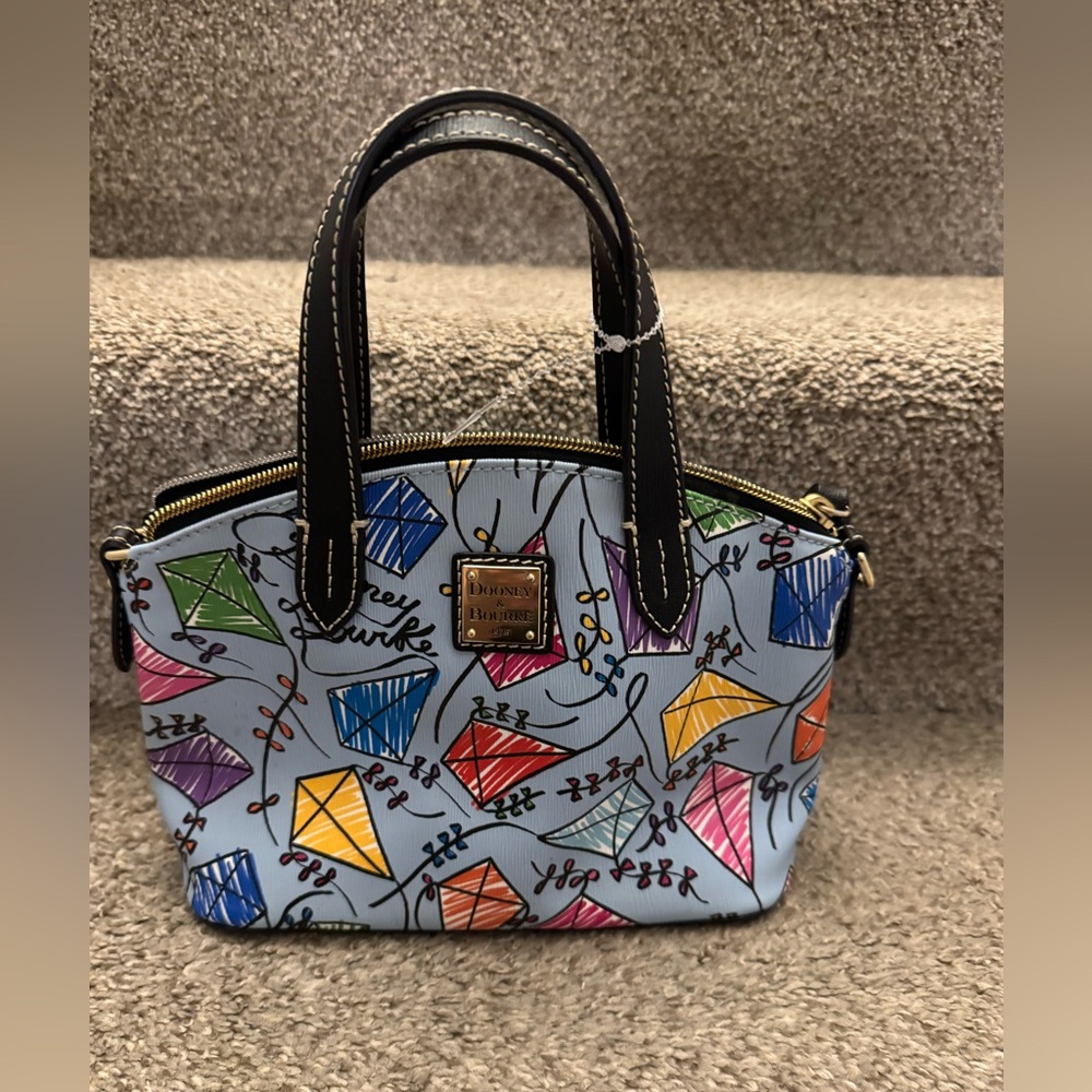 Dooney & Bourke Blue Kites Mini L Crossbody  Purse *missing Long Strap**